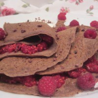 Čokoladne palačinke z malinami