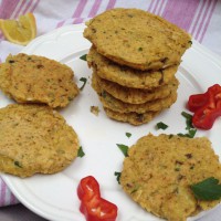 Cvetačni polpeti s čičerikino moko in šitake gobicami